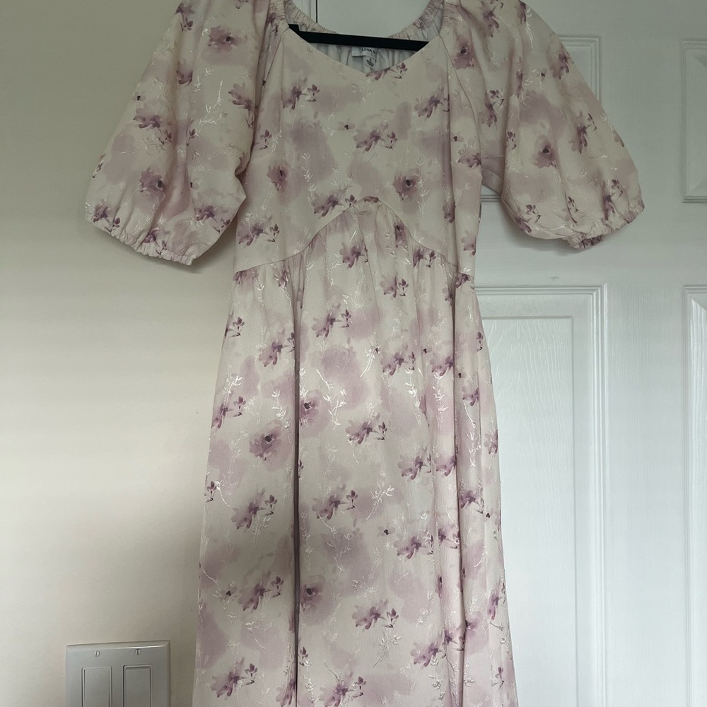 Floral Maxi Dress in Pink and Cream